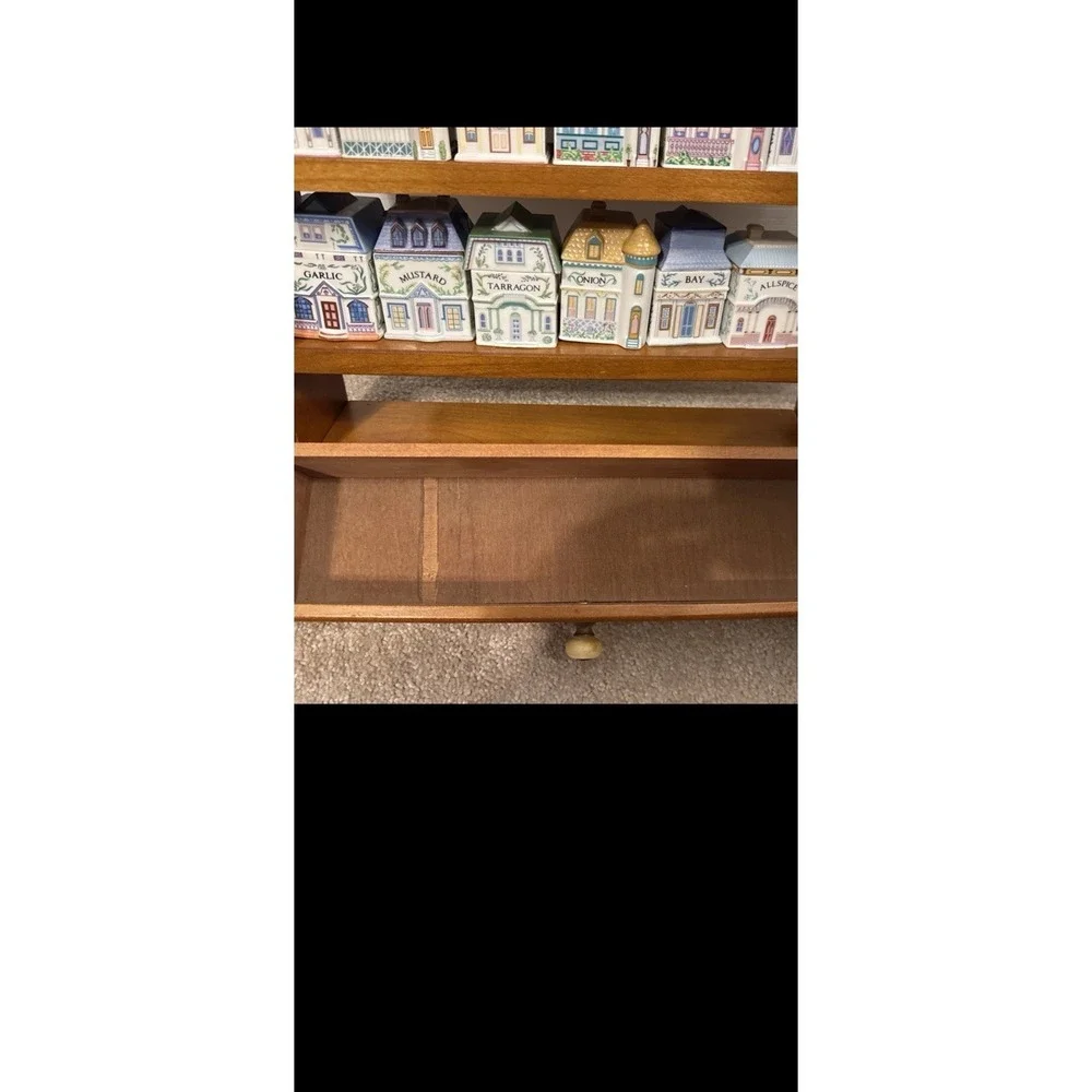 Vintage 1989 Lenox Spice Village COMPLETE 24 Set With Display Rack Shelf